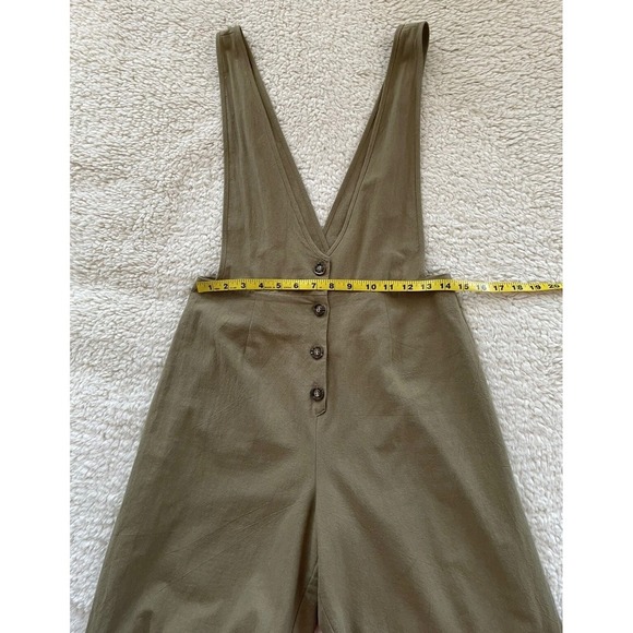 Sienna Sky Olive Green Jumpsuit Button Front Wide Leg V Neck Casual Romper *Flaw - Picture 8 of 15